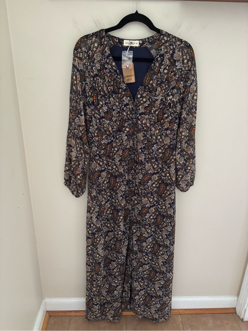 NWT Natural Life Jenny Paisley Chiffon Maxi Dress medium - Picture 2 of 6